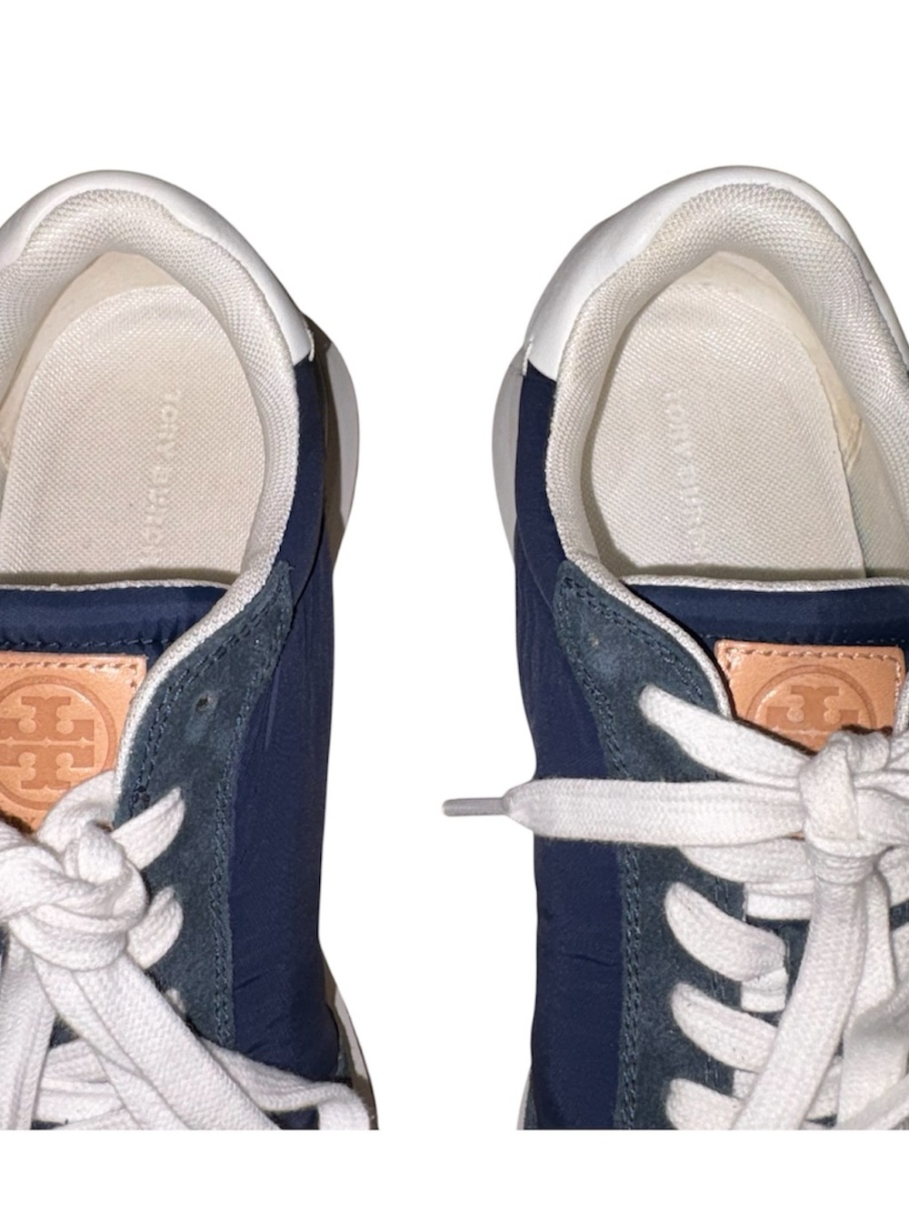 Tory Burch Destiny Trainer Sneaker Double T Navy Suede Size 9 - Picture 7 of 9